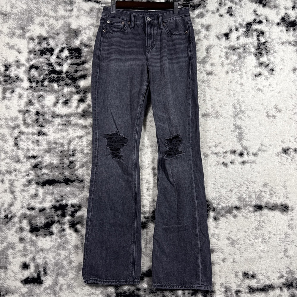 American Eagle 90s Bootcut Jeans Womens Size‎ 0 Black Cowgirl Stretch Hippie